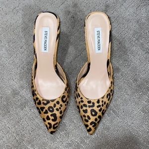Steve Madden Leopard Calf Hair Kitten Heels